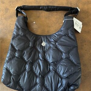 lululemon athletica Black Quilted Shoulder Hobo Bag